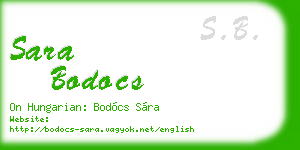 sara bodocs business card